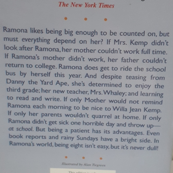 BOOK- Ramona Quimbly, Age 8 - Picture 3 of 4